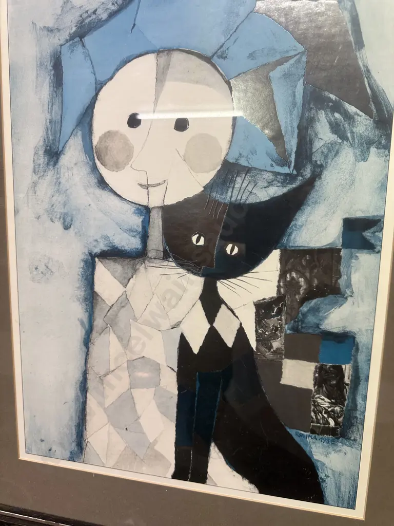 Framed Artwork Signed By Rosina Wachtmeister Titled Due Amici 67x51cm. Image 1++