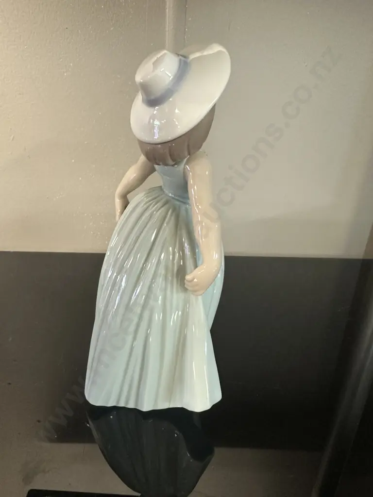 1995 Lladro "Rose" Figurine 6275 - Dancing Girl in Blue Dress with Bonnet Image 1++
