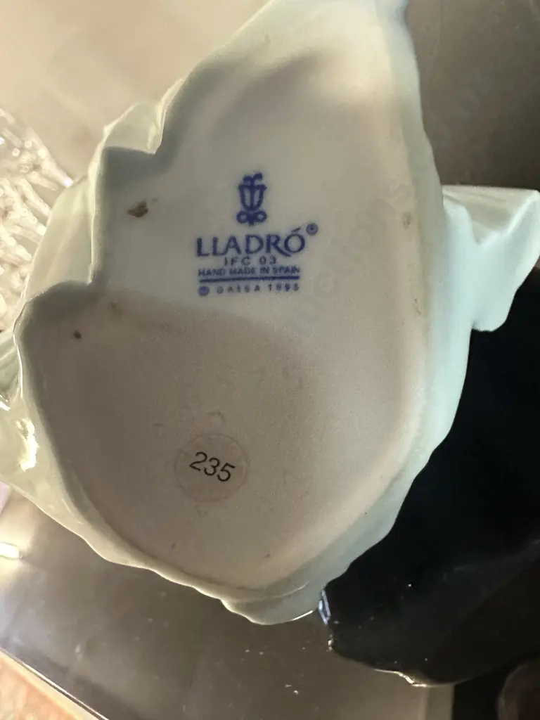 1995 Lladro "Rose" Figurine 6275 - Dancing Girl in Blue Dress with Bonnet Image 1++