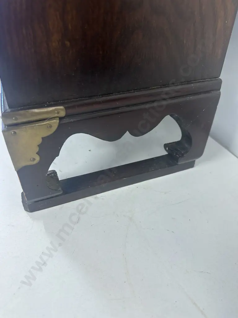 Chinese Oak Wooden Chest With 20 Small Drawers & 2 Doors Brass & Carved Detail H69,W55,D26cm. Image 1++