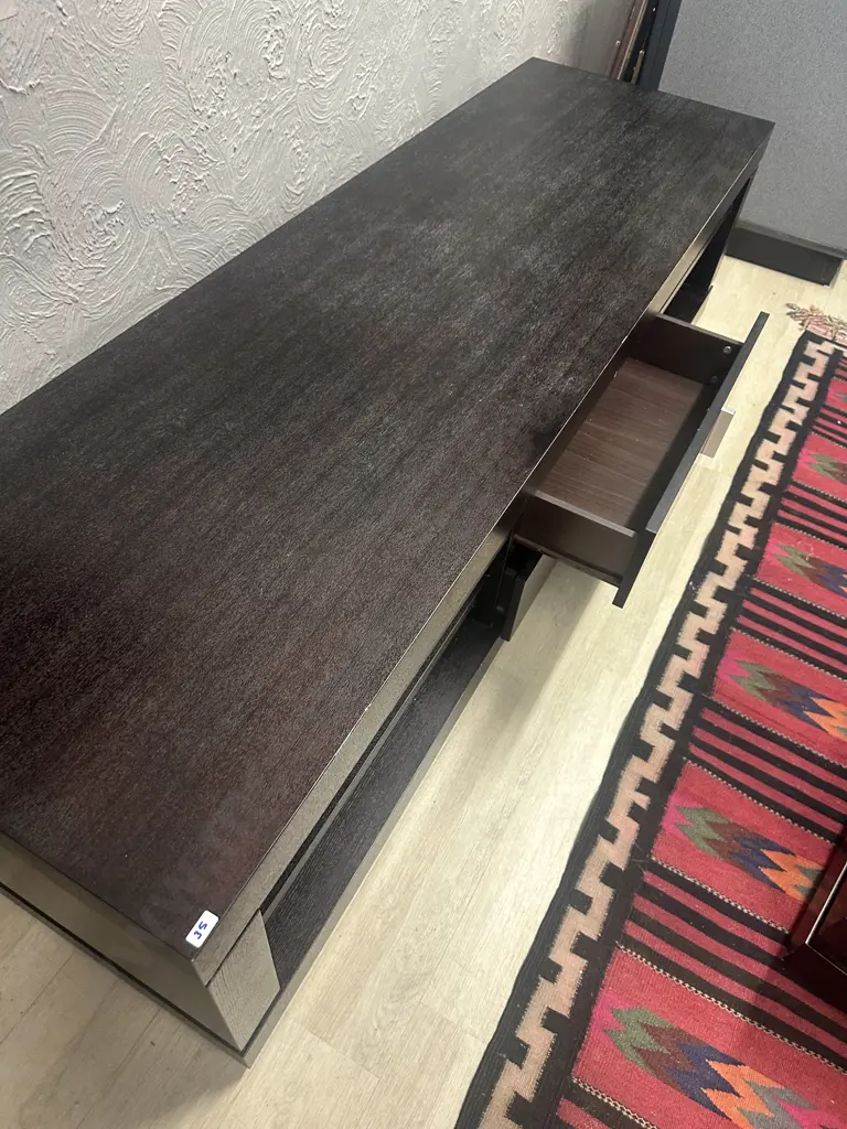 Large TV Unit - Chocolate Brown Colour, 2 Drawers, 4 Adjustable Shelves. H51.5 W200 D60cm Image 1++