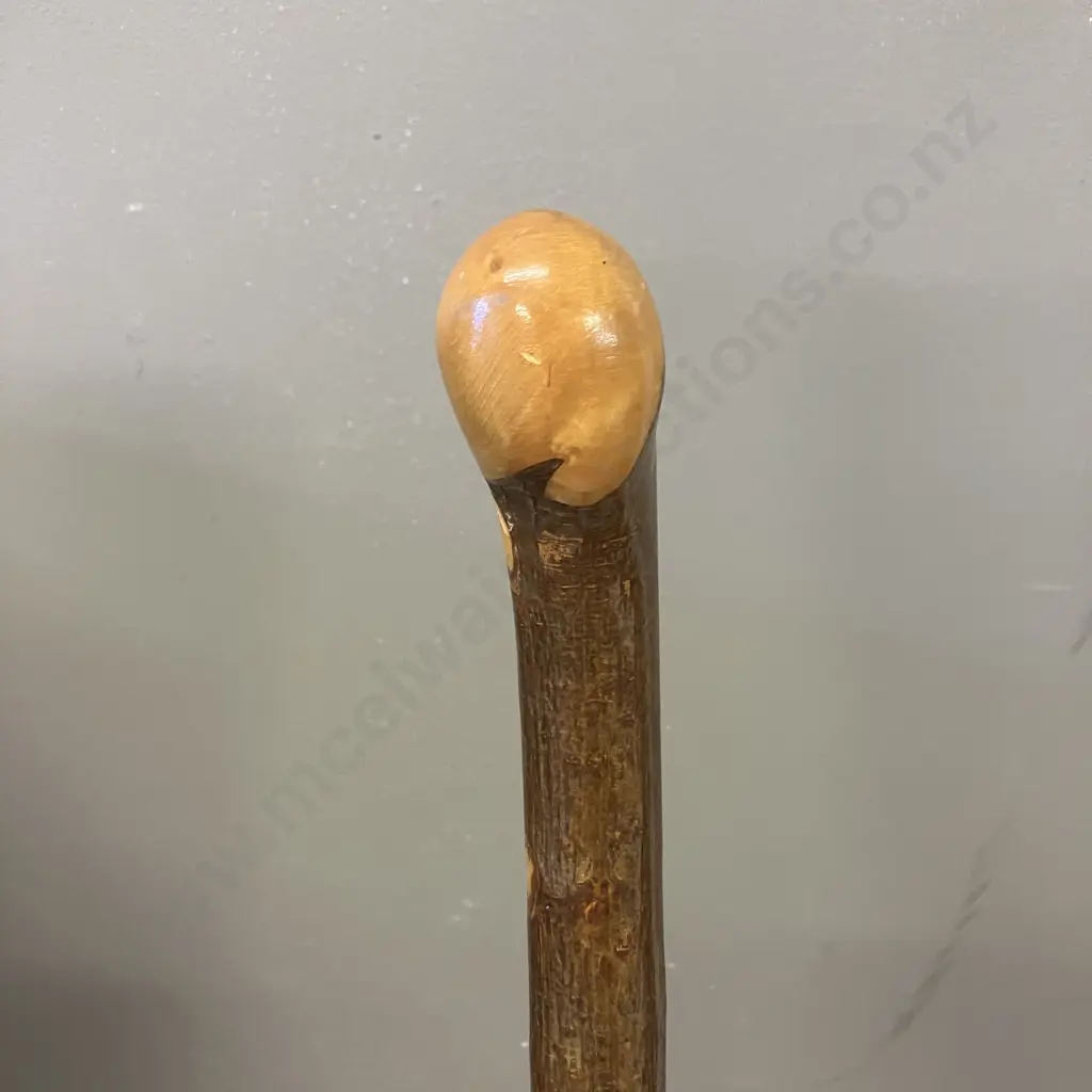 Vintage Wooden Walking Stick With Knob Handle. H92cm Image 1++