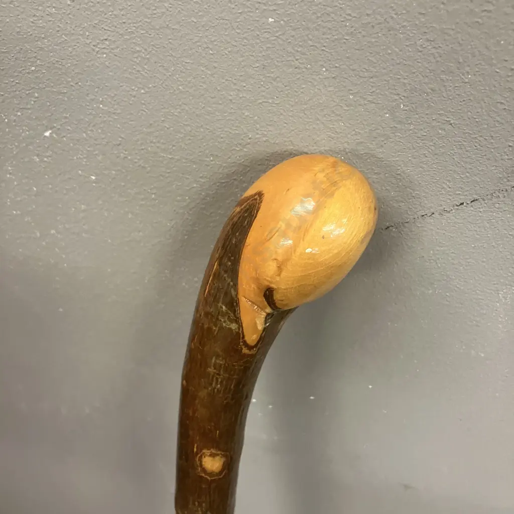 Vintage Wooden Walking Stick With Knob Handle. H92cm Image 1++