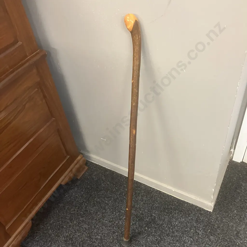Vintage Wooden Walking Stick With Knob Handle. H92cm Image 1++