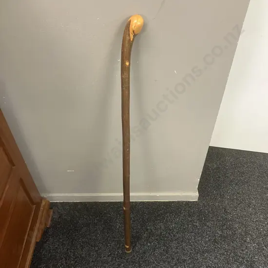 Vintage Wooden Walking Stick With Knob Handle. H92cm