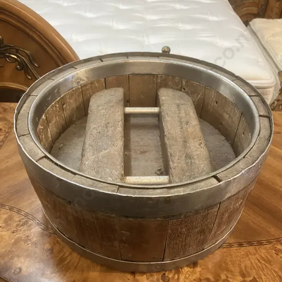 French Antique Wooden Cheese Press c1900s. 17.5 x 37.5cm