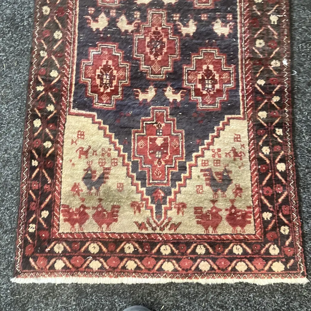 Vintage Persian Rug Runner. 173 x 68cm Dark Red & Black Tones Image 1++