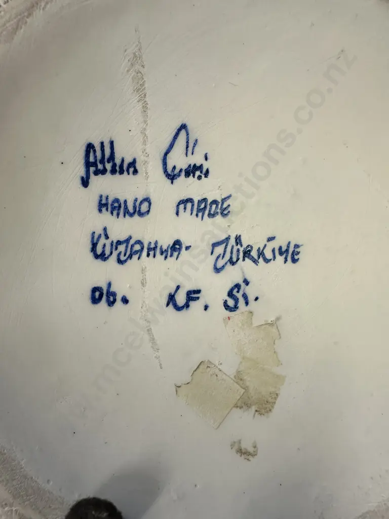 Handmade Turkish Vase White With Blue/Green Floral & Leaf Detail H53cm With Certificate Image 1++