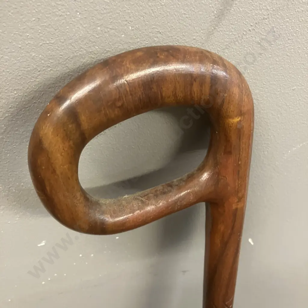 Vintage Walking Stick With Round Handle & Carved Shaft. H93cm Image 1++