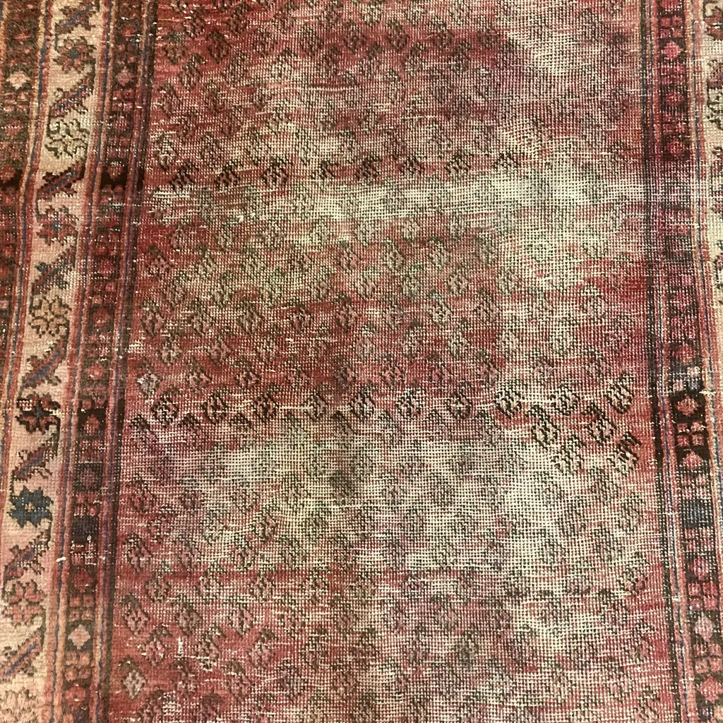Vintage Persian Rug. 154 x 99cm Pink, Red Tones ( Worn) Image 1++
