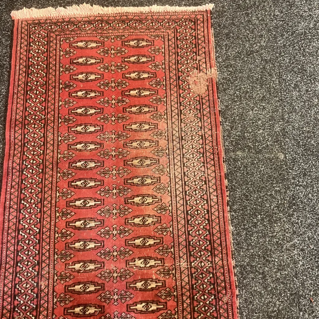 Vintage Persian Rug Runner. 64 x 190cm (Damaged) Image 1++