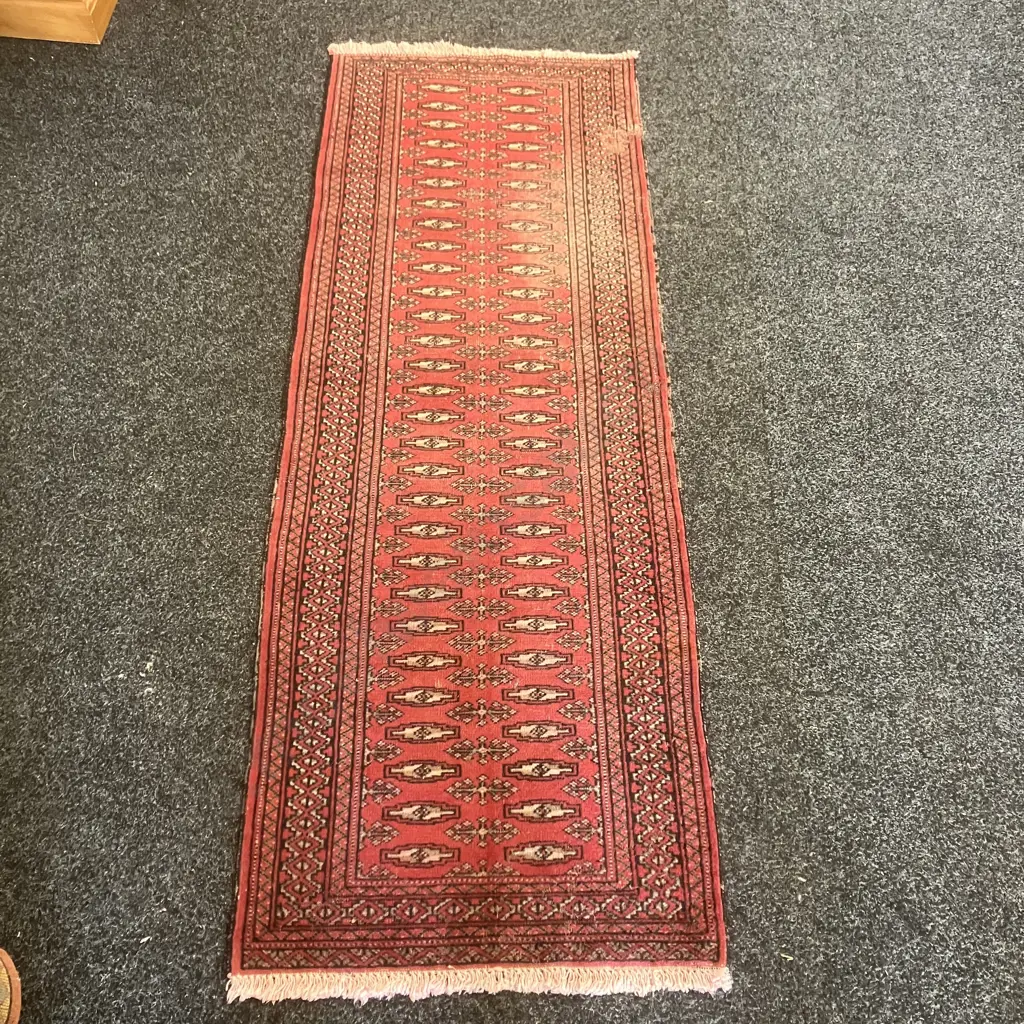 Vintage Persian Rug Runner. 64 x 190cm (Damaged) Image 1++