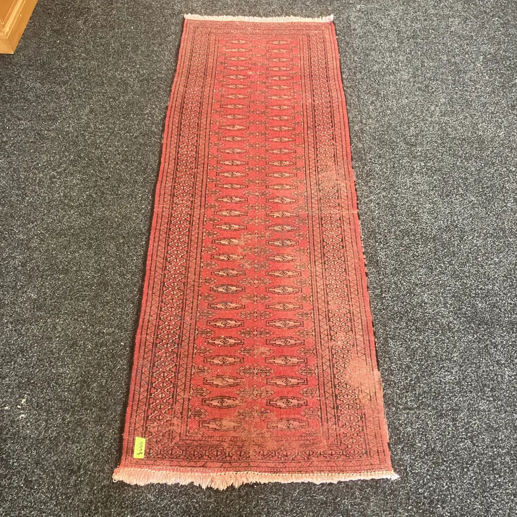 Vintage Persian Rug Runner. 64 x 190cm (Damaged) Image 1++