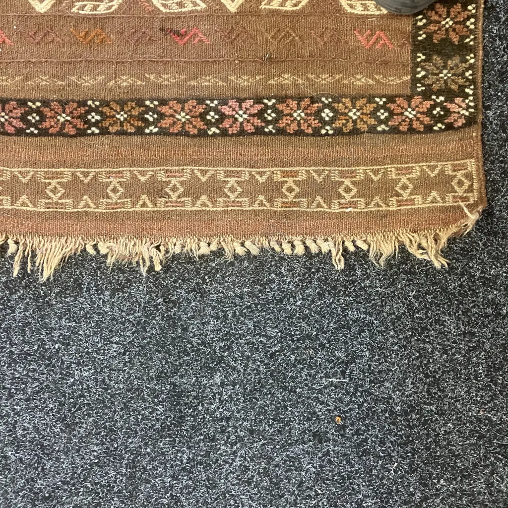Vintage Persian Rug Runner. 172 x 70cm Brown Tones (Damaged) Image 1++