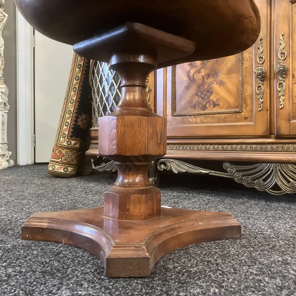 Carved Oak "Tractor Seat" Swivel Chair Stool. H54 W42.5 D40cm Image 1++