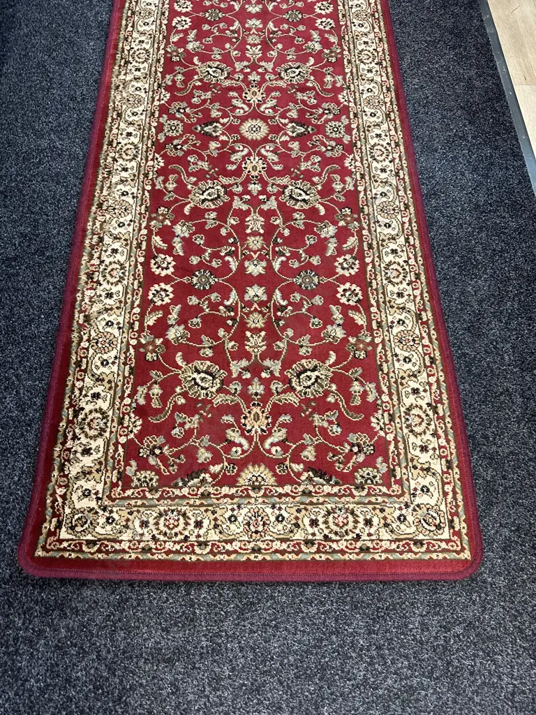 Floor Rug Jewel Marash Design Red & Cream Tones 80x300cm. Image 1++