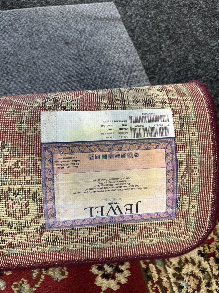 Floor Rug Jewel Marash Design Red & Cream Tones 80x300cm. Image 1++