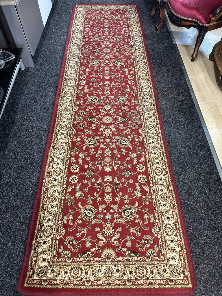 Floor Rug Jewel Marash Design Red & Cream Tones 80x300cm. Image 1++