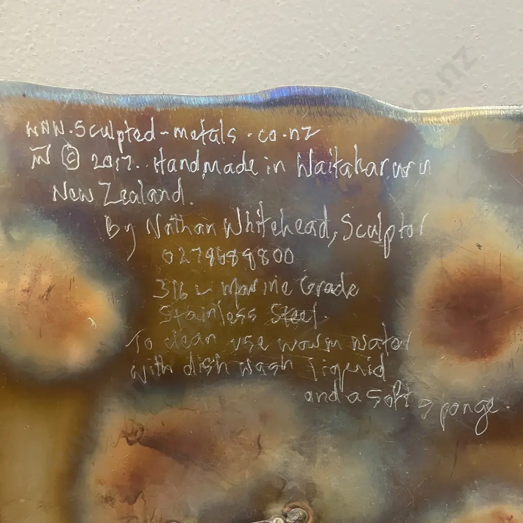 Sculpted Metals Hereford Cow Art Piece by Nathan Whitehead 2017 - Waitakaruru, NZ. 32 x 70cm Image 1++