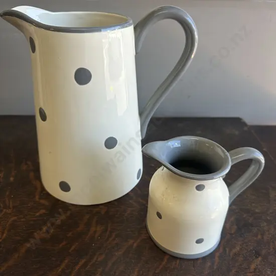 C&C Interiors Pitcher & Creamer Cream & Grey Detail
