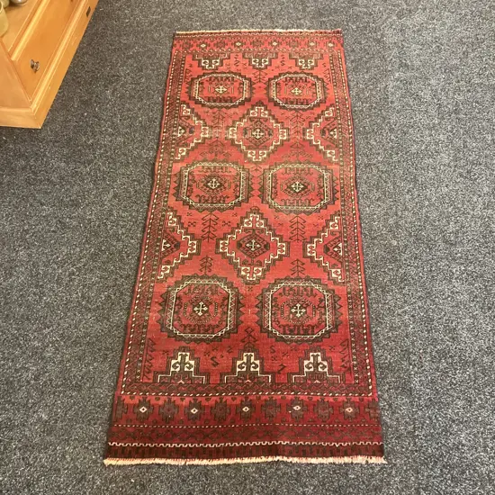 Vintage Persian Rug Runner. 188 x 76cm (Damaged)