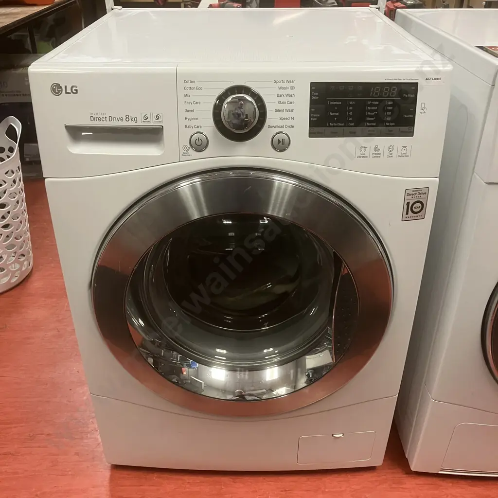 LG 8kg Front Loader Washing Machine WD1408NPW with TurboClean® & 6 Motion Direct Drive Image 1++