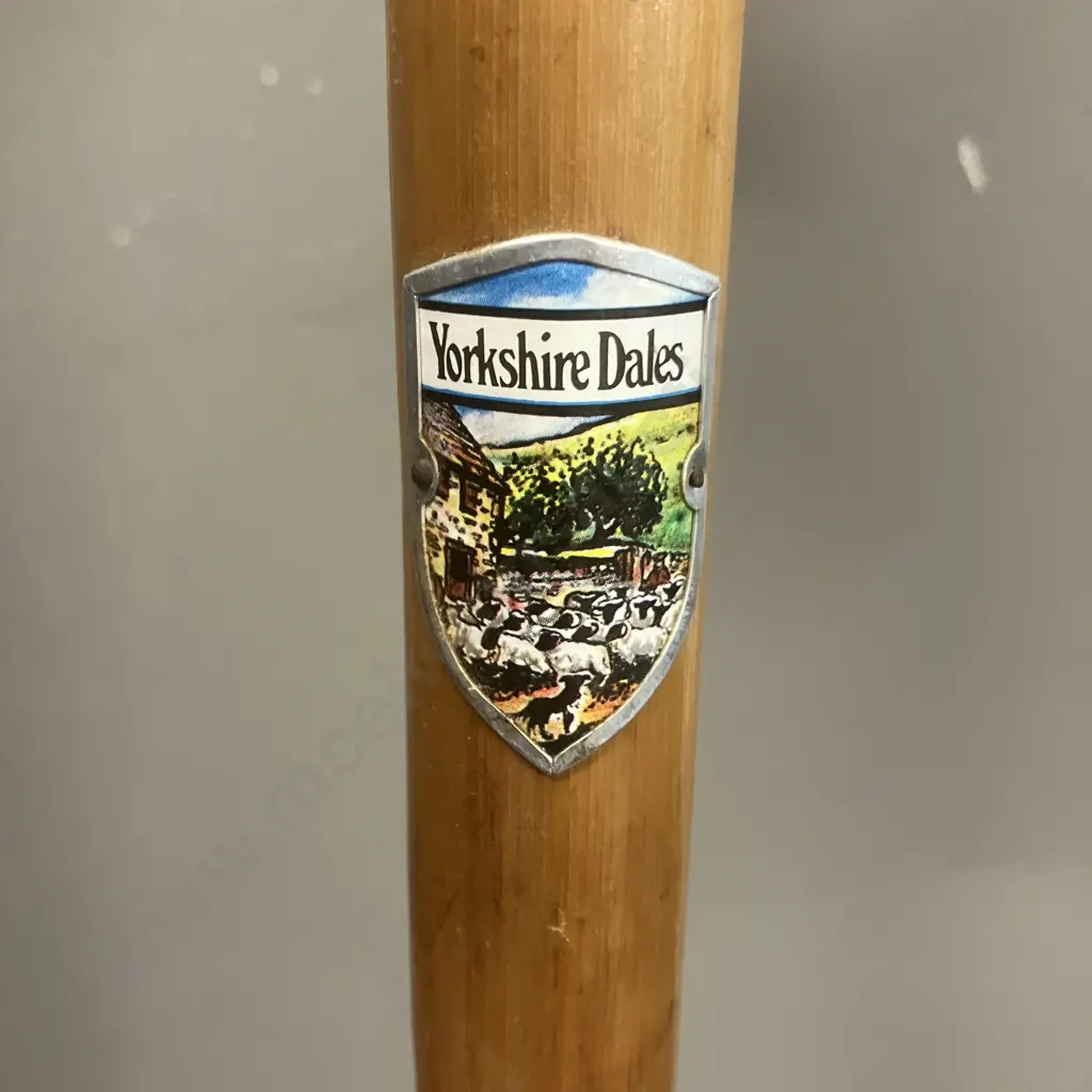 Walking Stick With Yorkshire Dales Walking Stick Badge. H92cm Image 1++