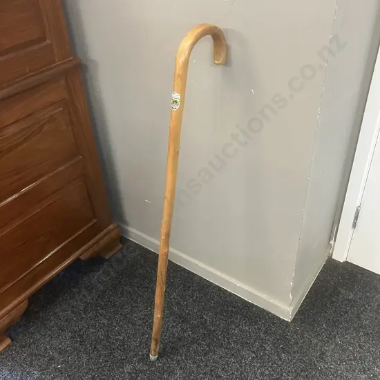 Walking Stick With Yorkshire Dales Walking Stick Badge. H92cm