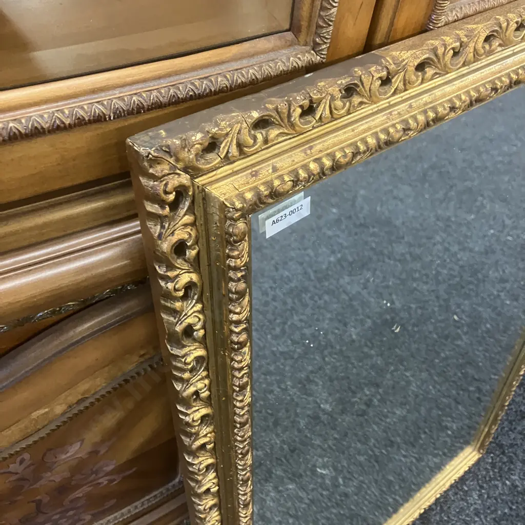 Vintage Ornate Gold Wooden Framed Wall Mirror. 85 x 59cm Image 1++