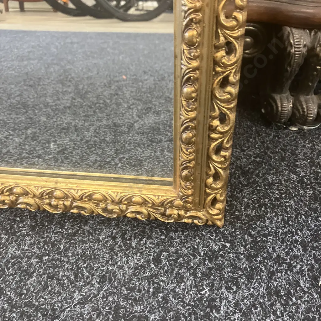 Vintage Ornate Gold Wooden Framed Wall Mirror. 85 x 59cm Image 1++