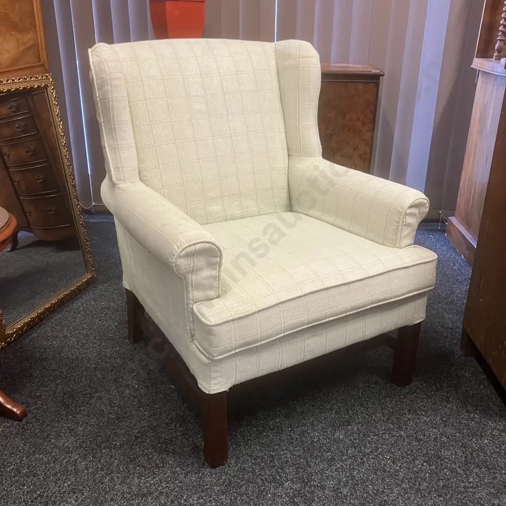 Pale Green Wing Back Chair Image 1++