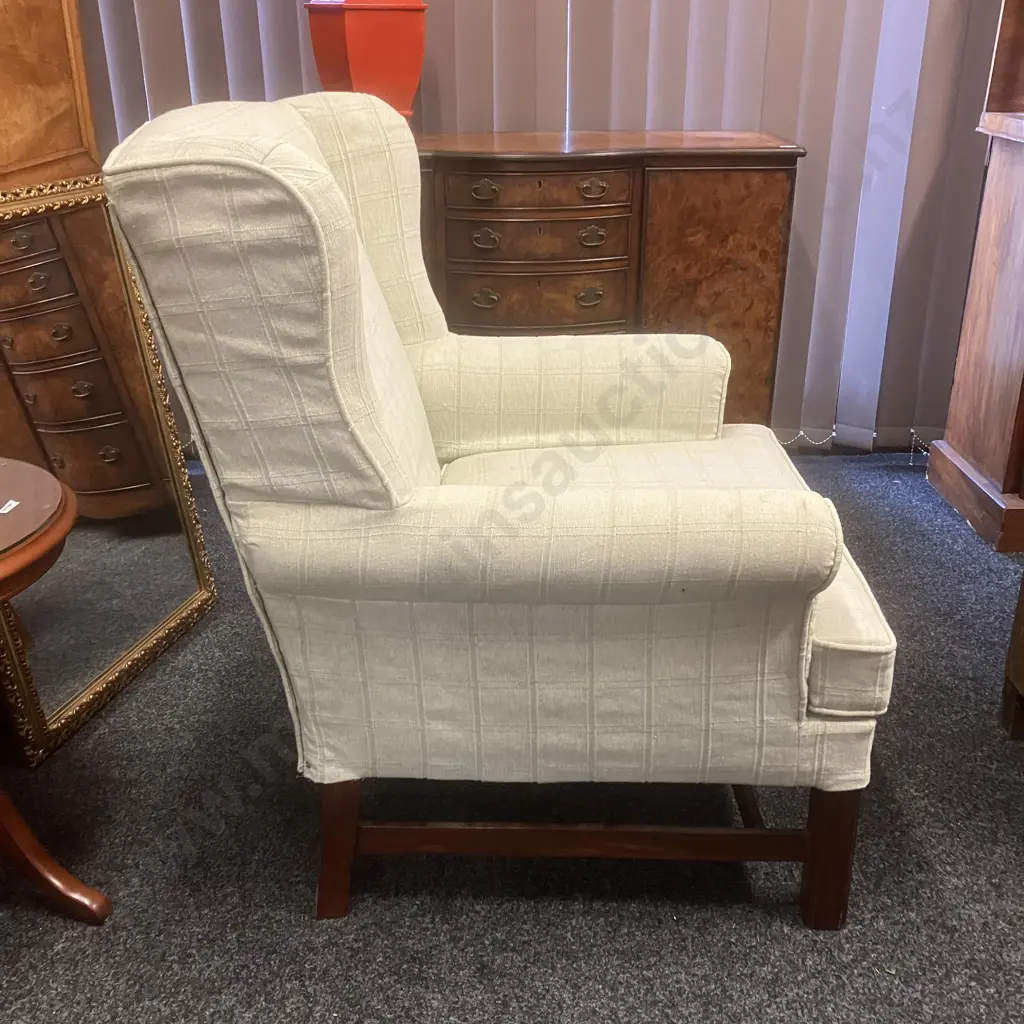 Pale Green Wing Back Chair Image 1++