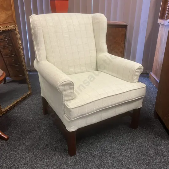 Pale Green Wing Back Chair