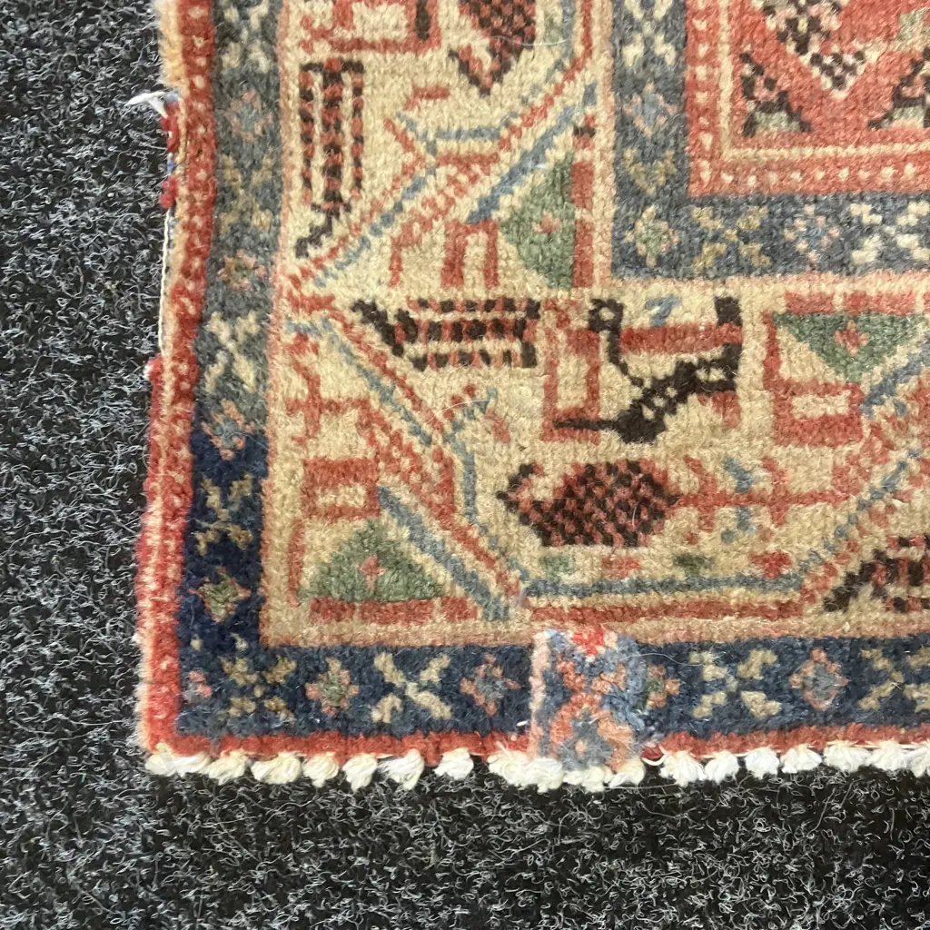 Vintage Persian Rug. 127 x 189cm Pale Blue, Cream, Pink Tones (Repaired) Image 1++