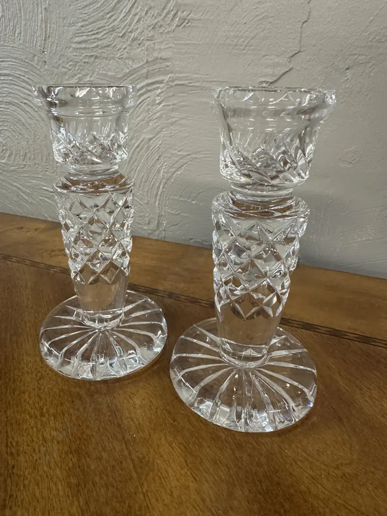 Vintage Elegant Crystal Candlesticks H15.5cm. Image 1++