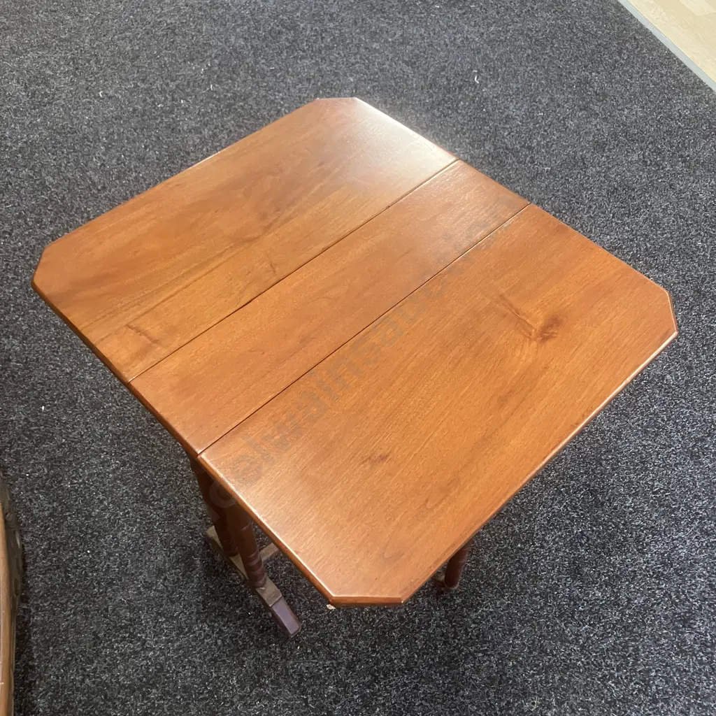 Small Antique Mahogany Drop Leaf Side Table. H54 W53 D14 / 60.5cm Image 1++