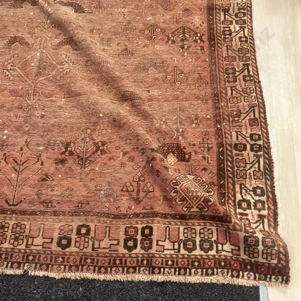 Vintage Persian Rug. 212 x 284cm (Worn & Marked) Image 1++