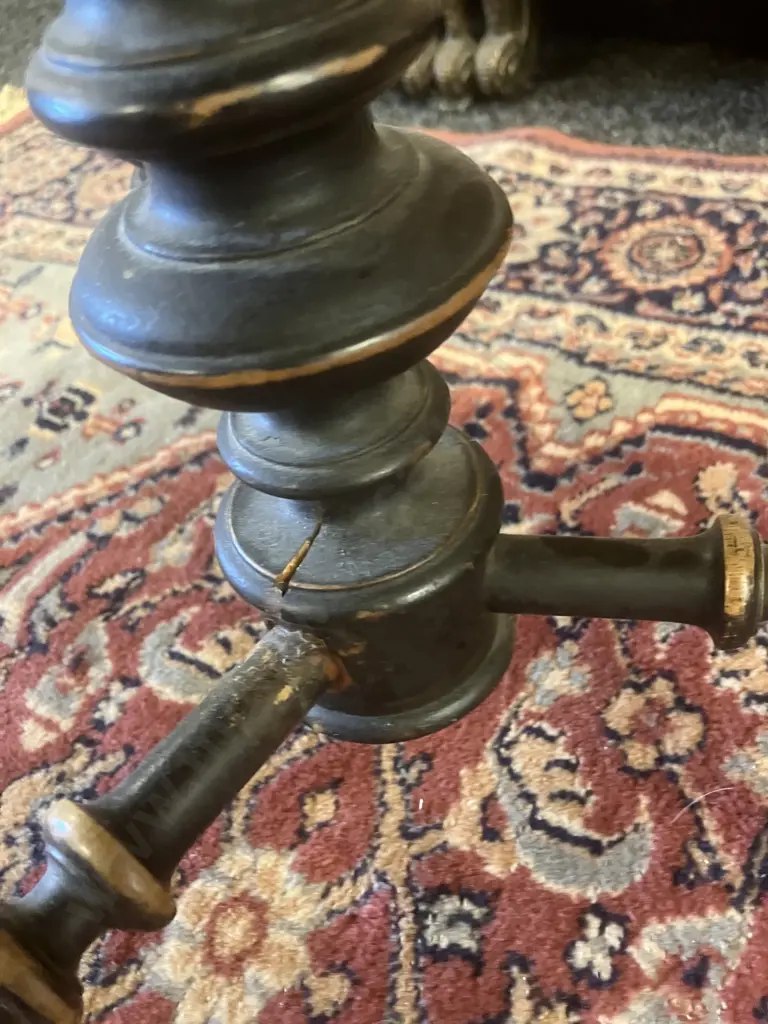 French Antique Napoleon III Piano Stool, Upholstered Cushioned Top, Screw Height Adjustable Image 1++