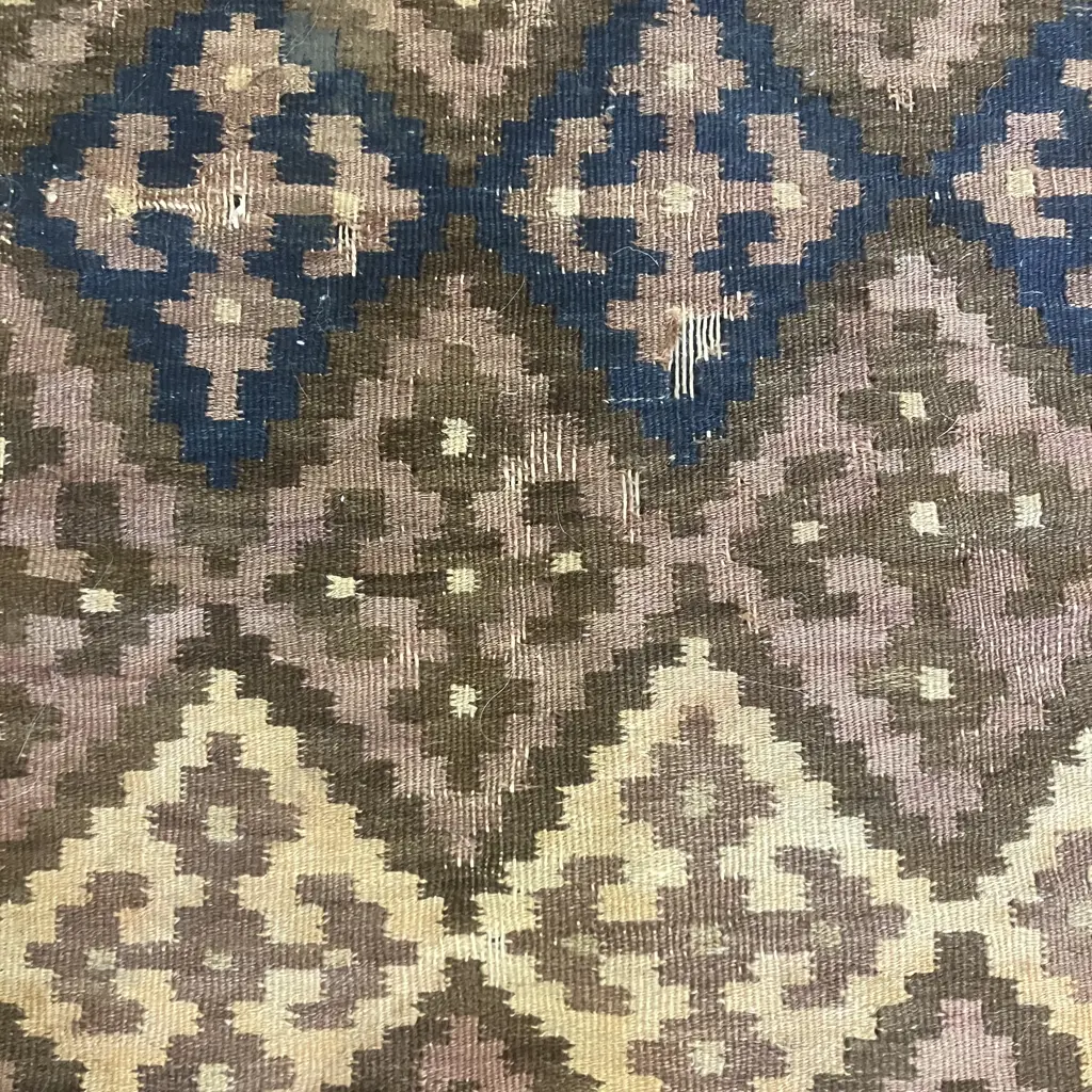 Vintage Persian Rug Runner. 237 x 91cm Pink, Blue, Brown Tones ( Damaged) Image 1++