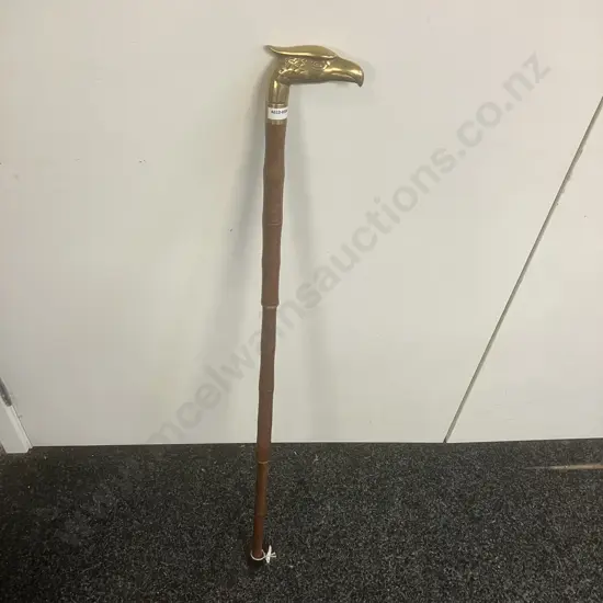 Red Gum Walking Stick with Brass Eagle Handle. L88cm, 3 Piece