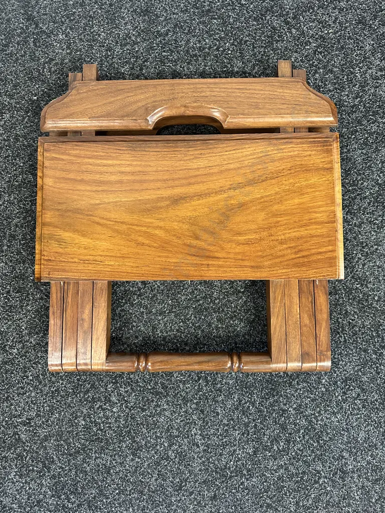 Square Mahogany Folding Table Tray H48,51x51cm. Image 1++
