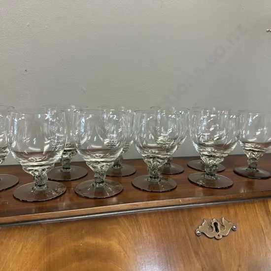 Retro Footed Wine / Sundae Glasses - Smokey Grey Tone
