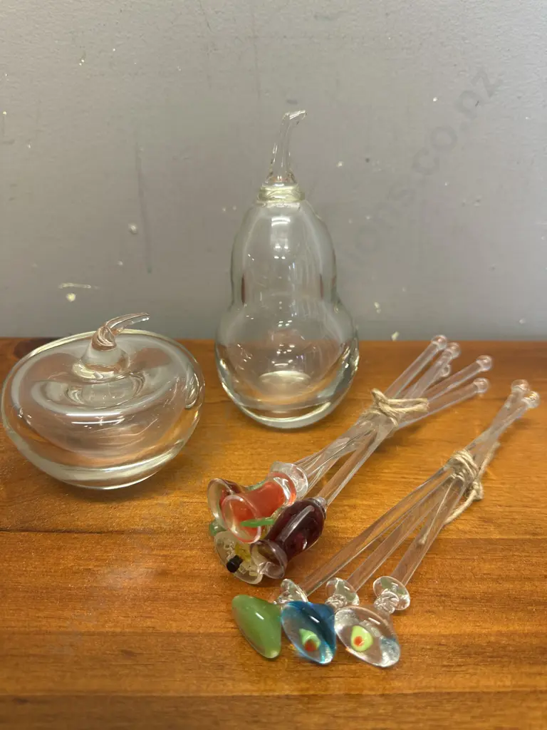 Glass Fruit & Cocktail Happy Hour Swizzel Sticks  Image 1++