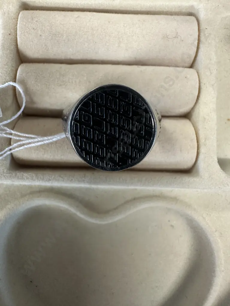 Mens Guess Ring Stamped Stainless Steel Image 1++