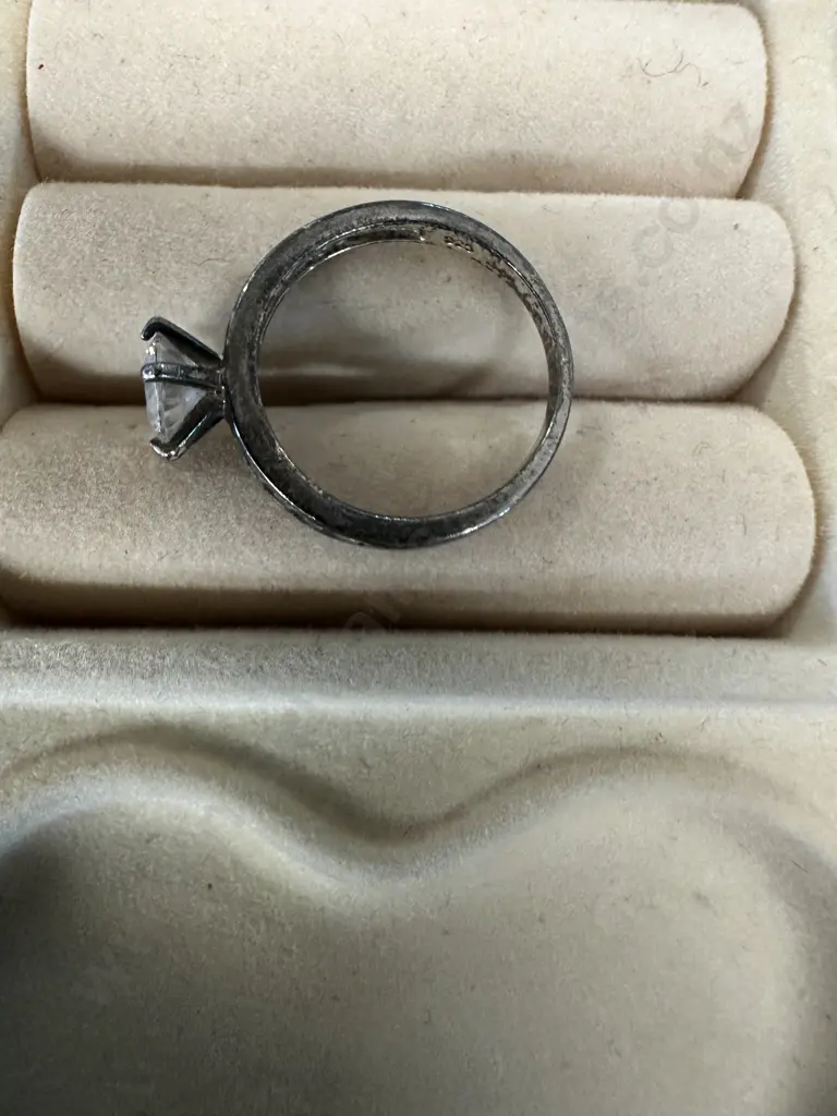 Stamped 925 Ring With Clear Stones Image 1++