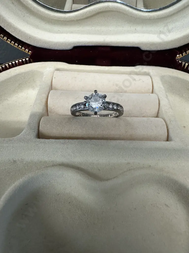 Stamped 925 Ring With Clear Stones Image 1++