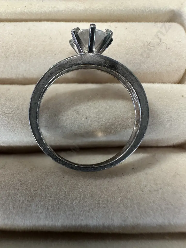 Stamped 925 Ring With Clear Stones Image 1++