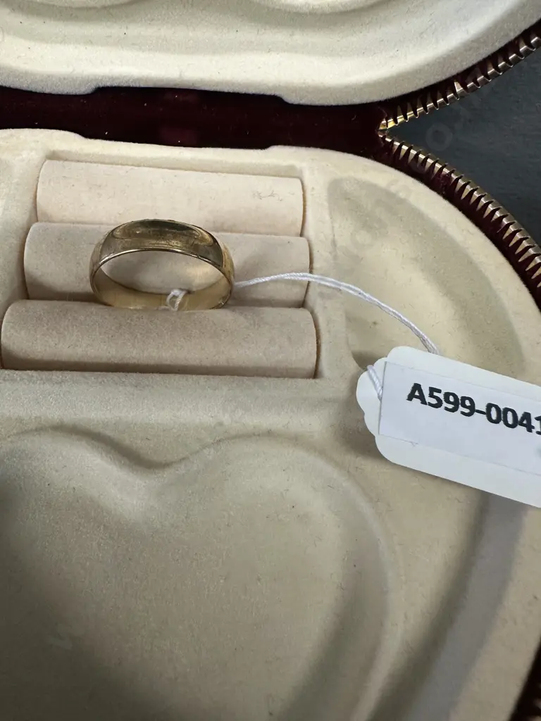 Gold Wedding Band Stamped 375 Image 1++