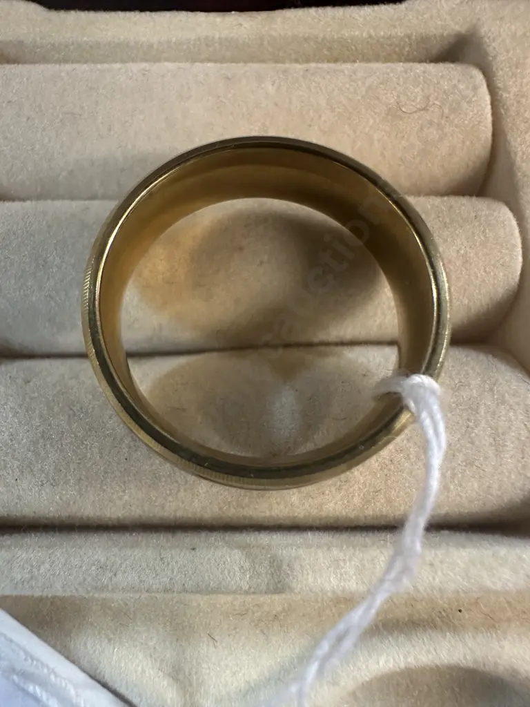 Gold Coloured & Paua Detail Ring Image 1++