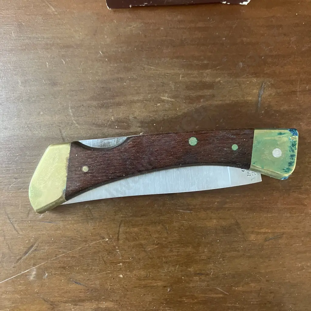 Vintage Imperial Frontier Double Eagle 4515-U Lock Blade Knife With Cowhide Snap-Flap Sheath - Original Box Image 1++